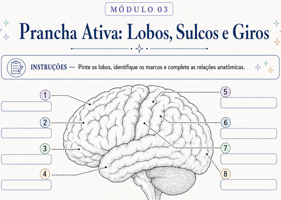 Prévia do módulo 03: Hemisférios e Lobos Cerebrais